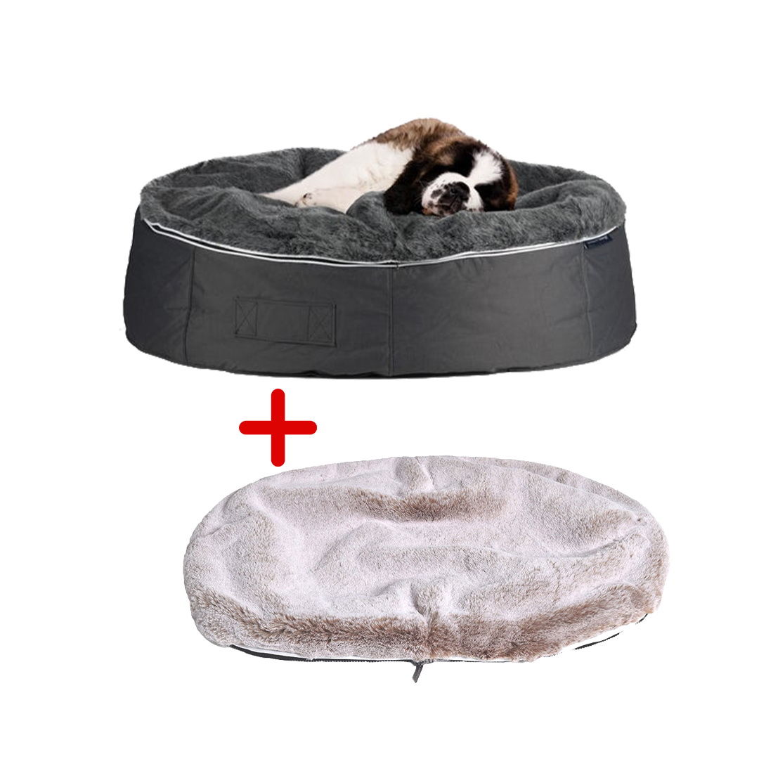 Conjunto de Cama Extra Grande para Perros (Original) y Cubierta (Cappuccino)