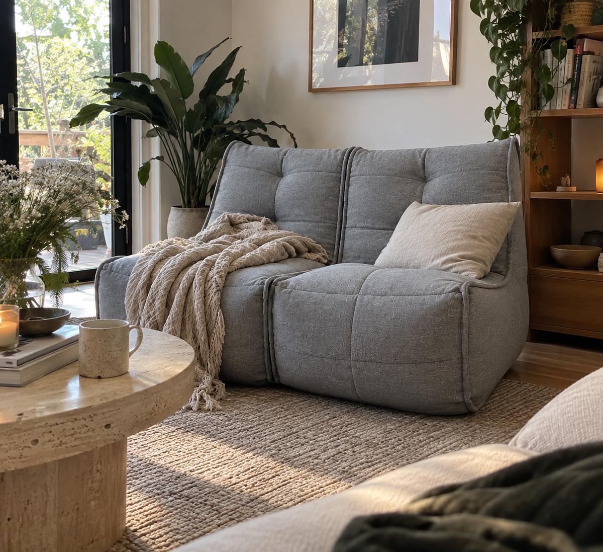 Twin Couch Stoneweave Grey – foto 5