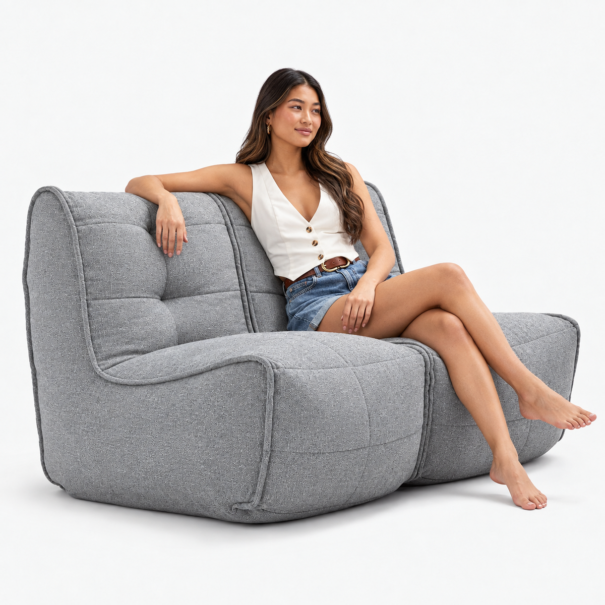 Twin Couch Stoneweave Grey