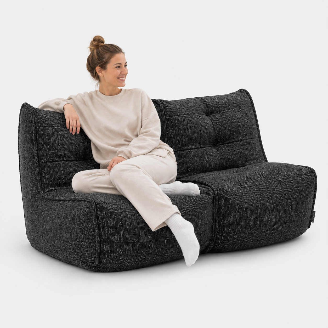 TWIN COUCH - Black Aurora (Easy Clean)