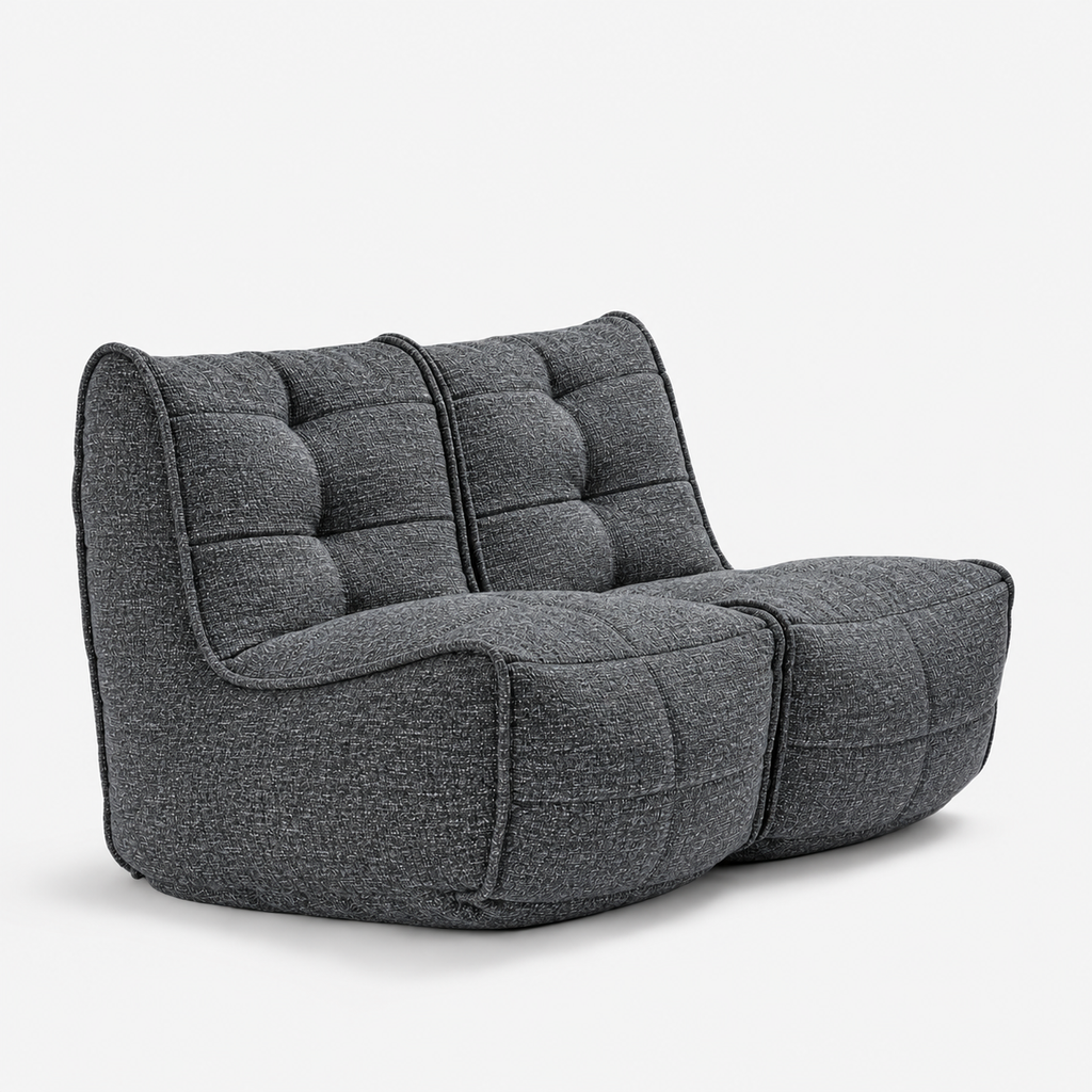 TWIN COUCH  - Charcoal Galleria (Easy Clean)
