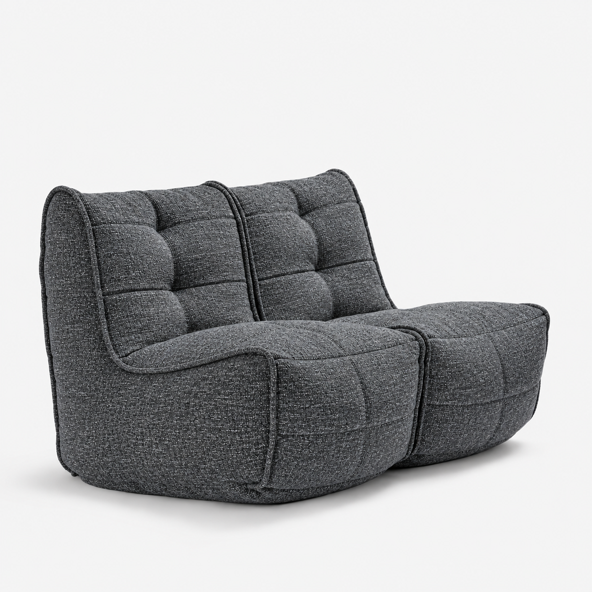 TWIN COUCH  - Charcoal Galleria (Easy Clean)