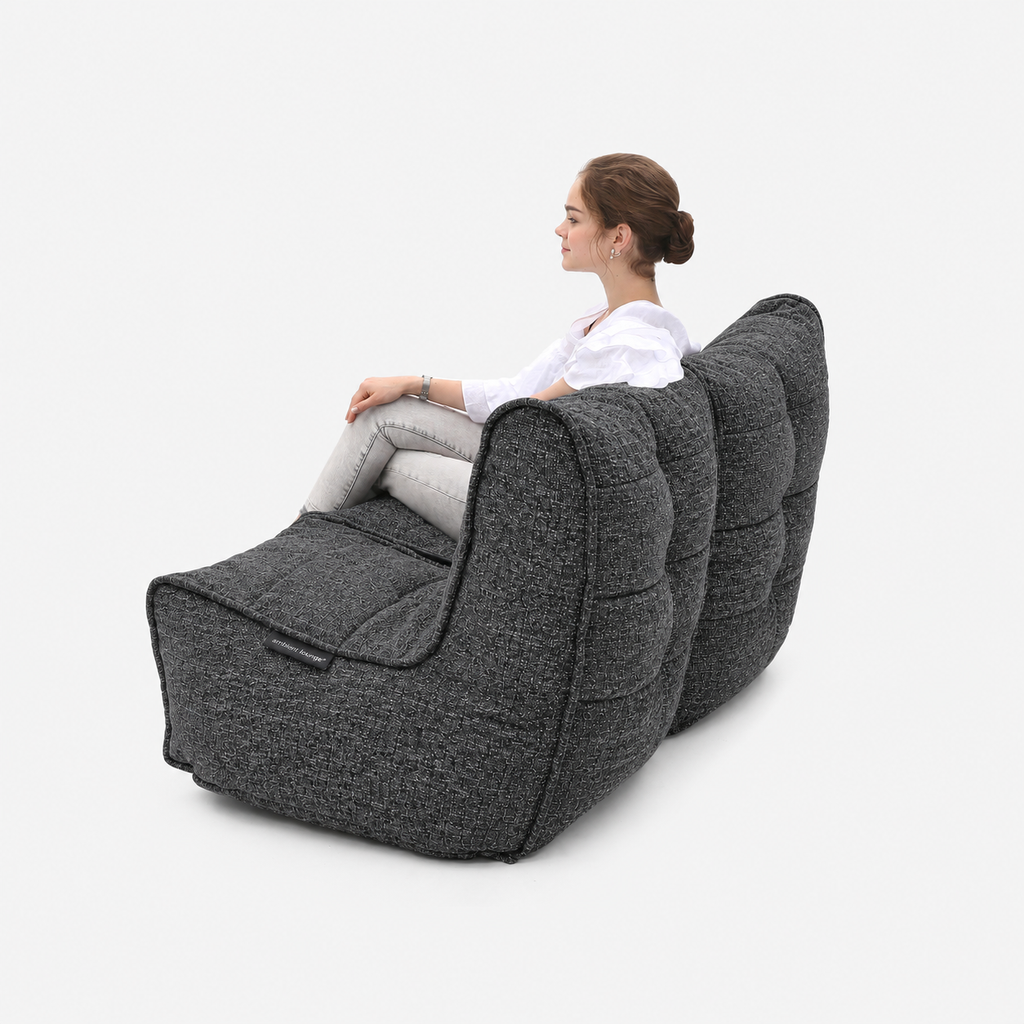 TWIN COUCH  - Charcoal Galleria (Easy Clean)
