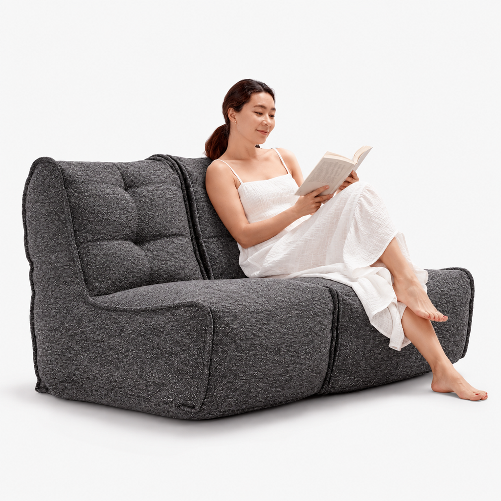 TWIN COUCH  - Charcoal Galleria (Easy Clean)