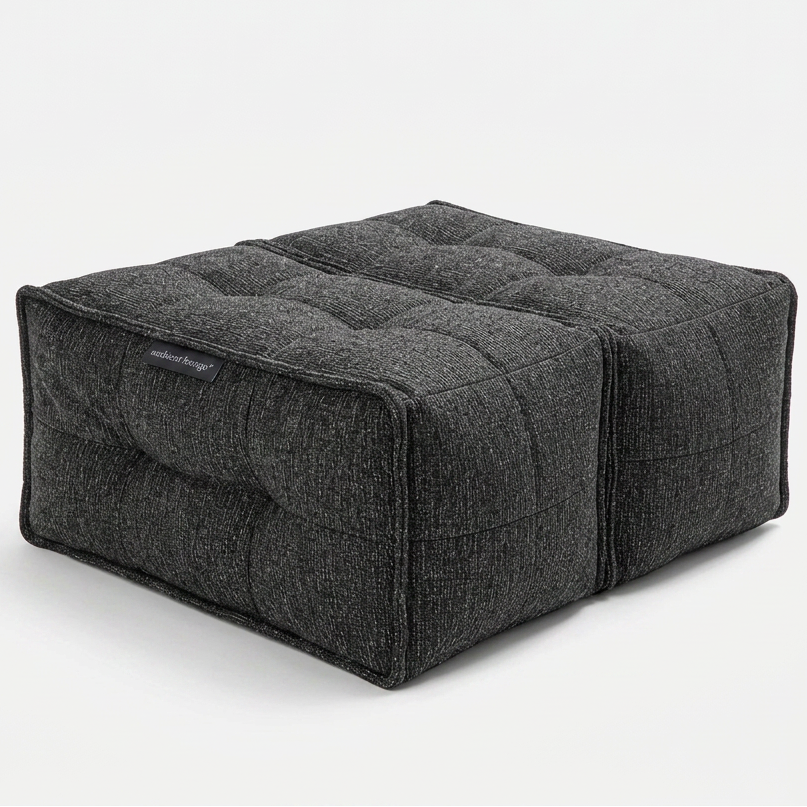 Twin Ottoman - Black Aurora (Easy Clean)