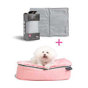 Conjunto de Cama Pequeña para perros (Pink Ltd. Edition) y ThermoCool Mat S