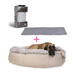 Conjunto de Cama Extra Grande para Perros (Cappuccino) y ThermoCool Mat L