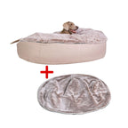 Conjunto de Cama Grande para Perros (Cappuccino) y Cubierta (Cappuccino)