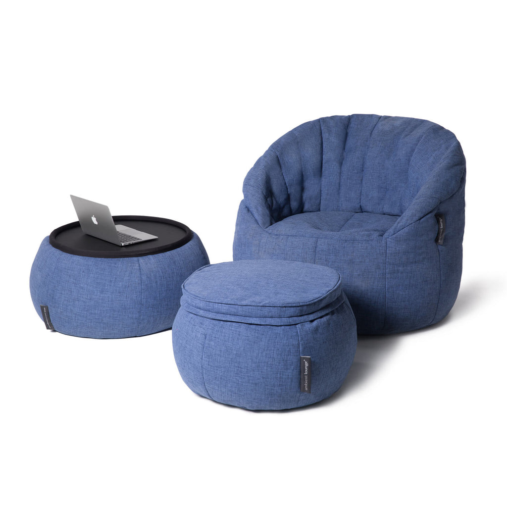 Wing Ottoman - Blue Jazz